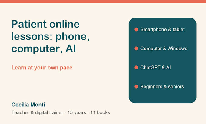 teach you to use your smartphone, computer or ai tools, with patience