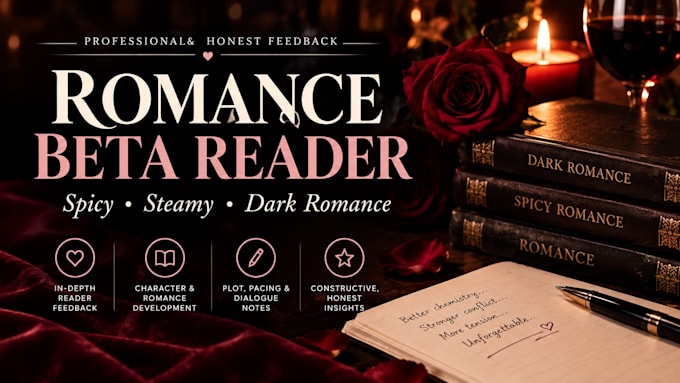 beta read spicy romance, steamy romance or dark romance novel