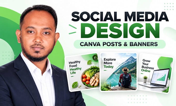 create modern instagram, facebook, and linkedin post designs