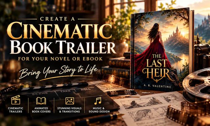 create a custom cinematic book trailer for your novel or ebook