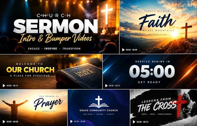 create church sermon intro and sermon bumper videos