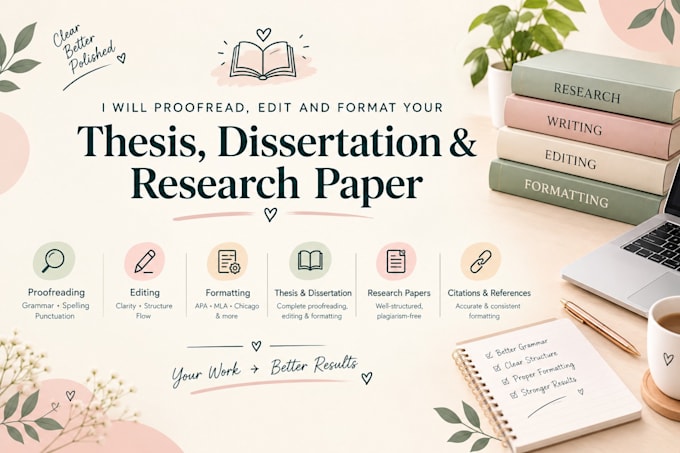 proofread, edit, and format your thesis, dissertation, and research paper