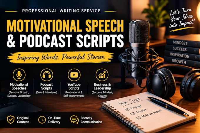 write motivational speeches and inspirational scripts