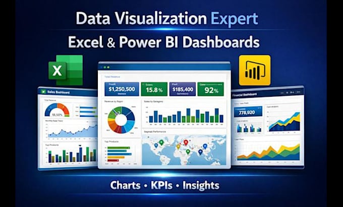 do data analysis, excel dashboards, spss and power bi reports