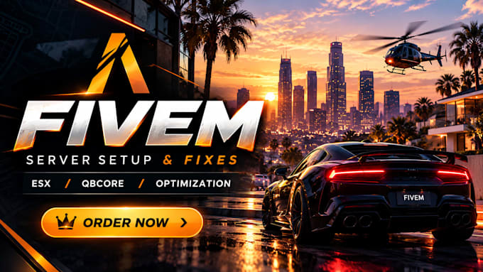 set up your fivem server setup, fix bugs, configure esx or qbcore, fivem