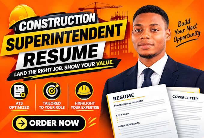 write superintendent, construction, engineering ats resume or cv