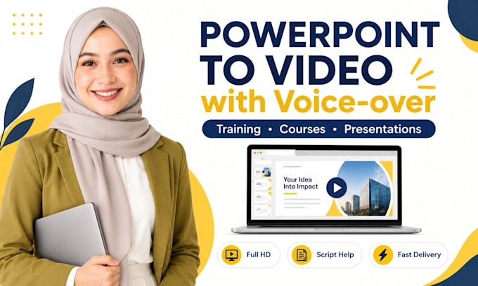convert a power point presentation to powerpoint video with voice over narration