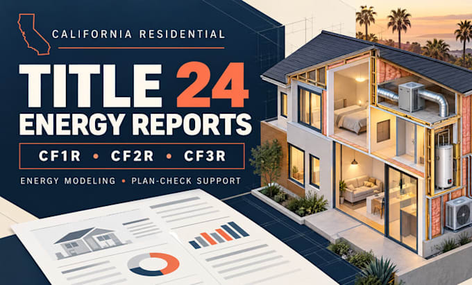 prepare california title 24 reports with energy modeling and permit documents