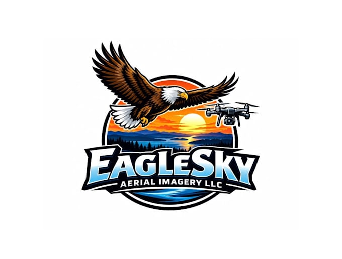 design superb modern eagle and drone logo with express delivery