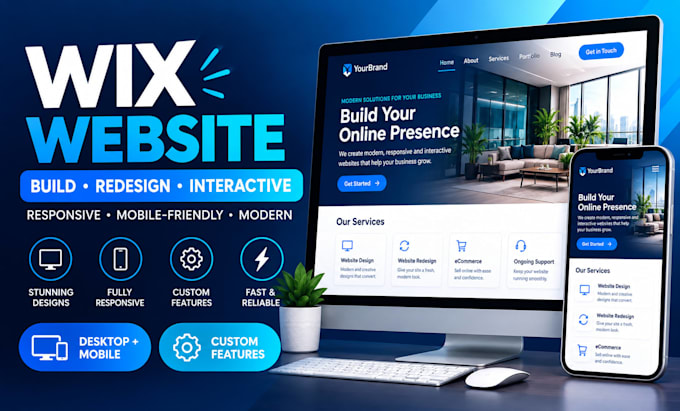 build, redesign and customize a responsive interactive wix website
