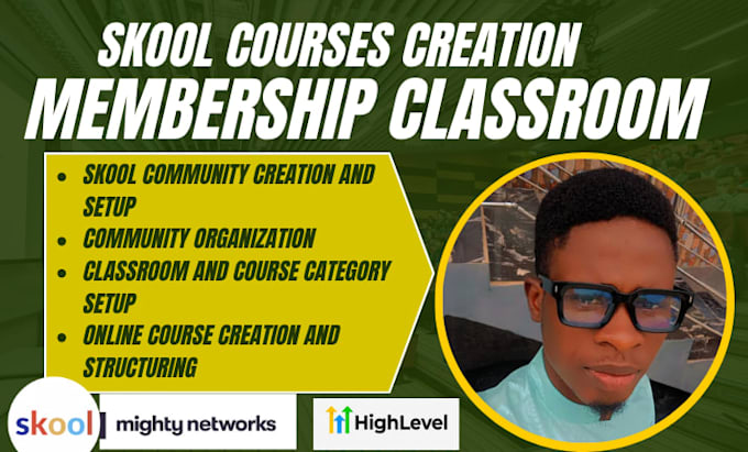setup skool community create upload courses and setup membership classroom