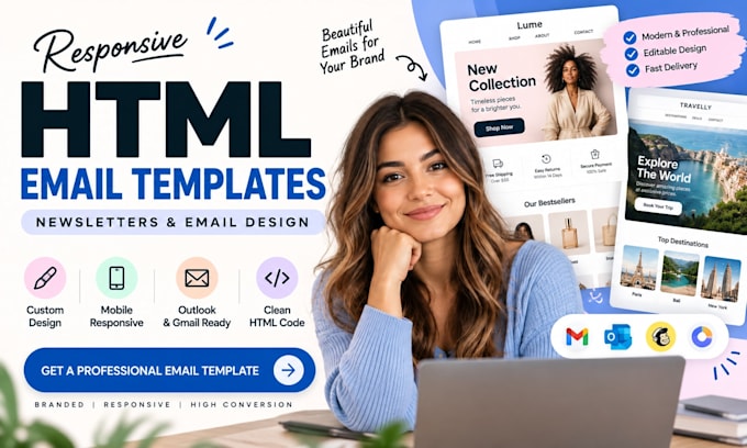 design responsive HTML email templates for outlook and gmail