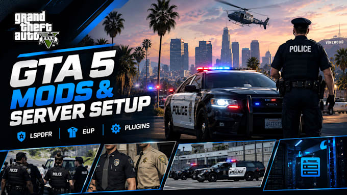 install lspdfr mods, eup uniforms, plugins and setup gta 5 servers