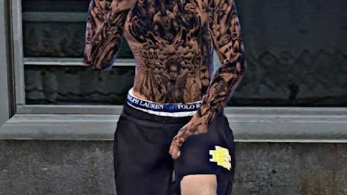 create realistic fivem peds, custom tattoos, chains, and clothing