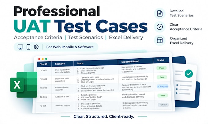 create uat test cases and acceptance criteria for your software