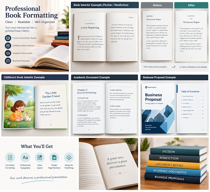 professionally format your fiction or nonfiction book