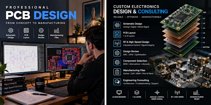 design professional pcb layouts from 1 to 8 layers