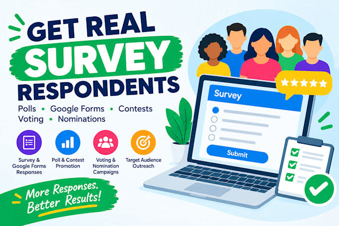 bring real respondents to your online survey, poll, contest, or google forms