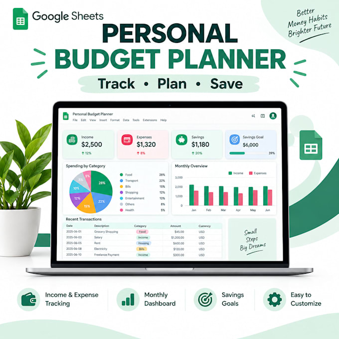 create a google sheets budget planner and expense tracker