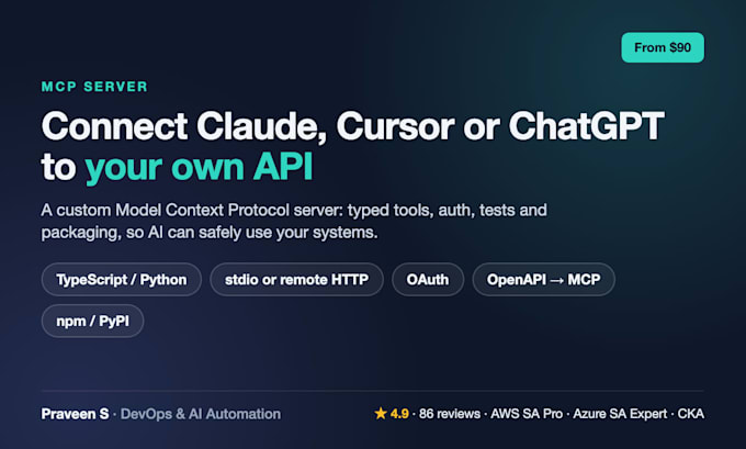 build a custom mcp server for claude, cursor and chatgpt from your API