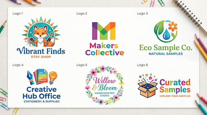 design a custom etsy, sample, and office brand logo