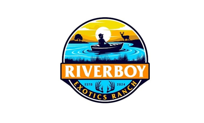 design traditional river boy exotics ranch logo