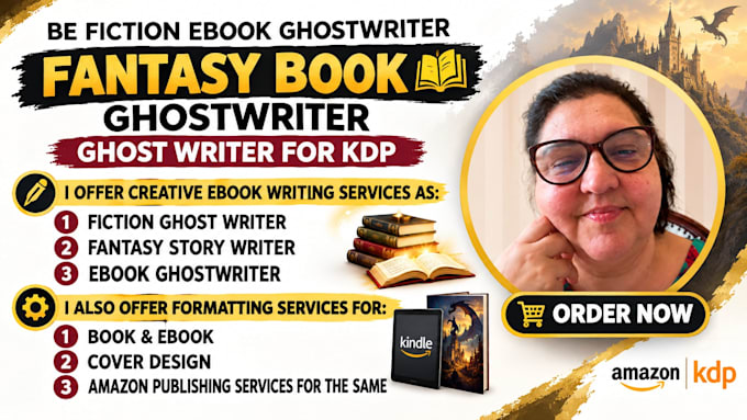 be fiction ebook ghostwriter, fantasy book ghostwriter, ghost writer for KDP
