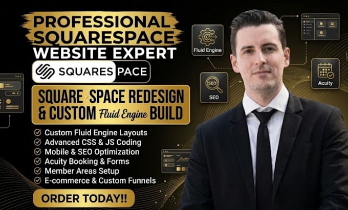 create a high end squarespace website acuity booking and member portal