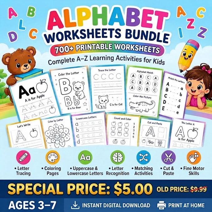 ultimate alphabet mega bundle worksheets