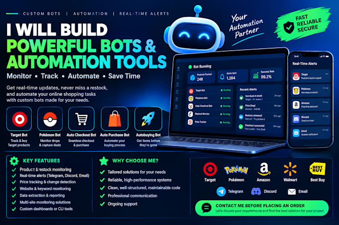 do target bot, pokemon bot, auto checkout bot, auto purchase bot, autobuying bot