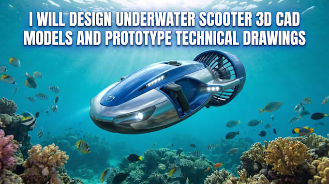 design underwater scooter 3d cad models and prototype technical drawing