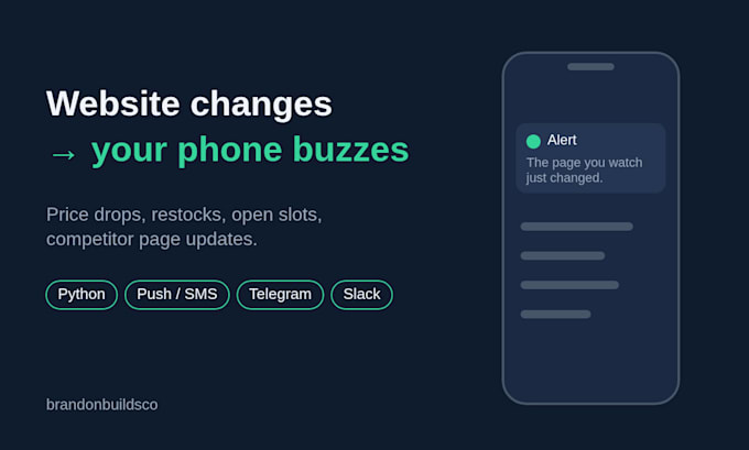 build a bot that alerts your phone when a website changes