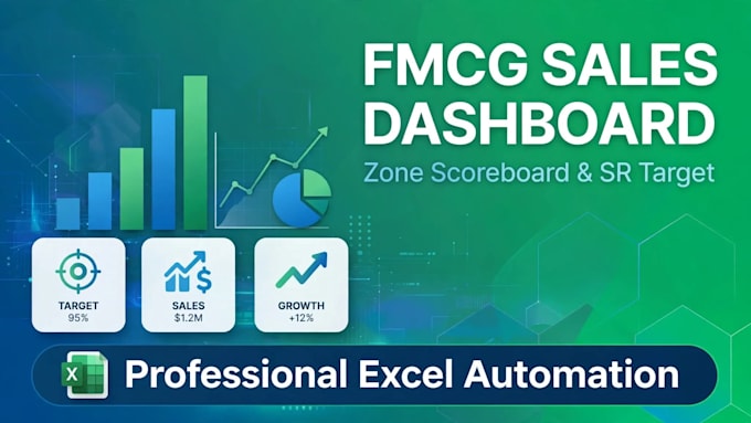 create fmcg zone scoreboard and sr target sheet in excel dashboard