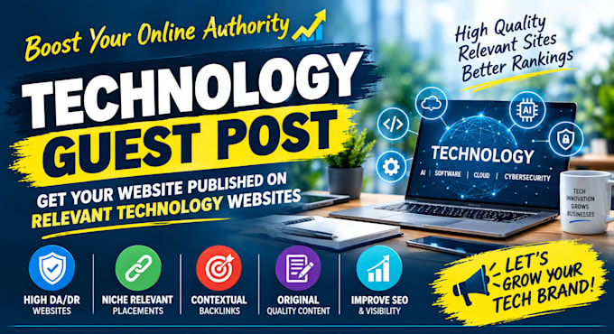 do technology guestpost, high da tech blogs with dofollow technology backlinks