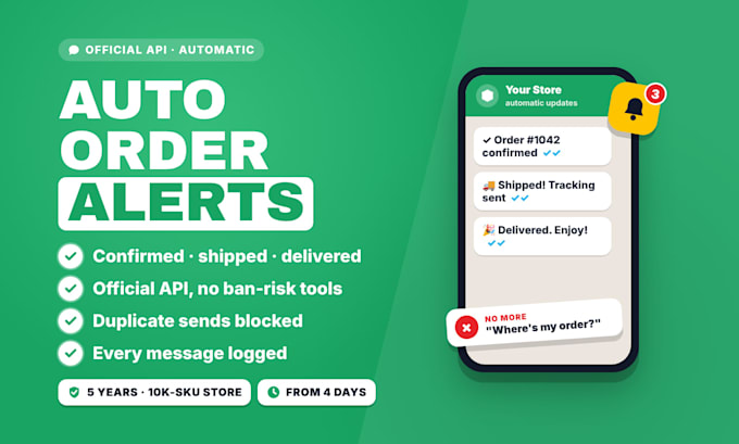 set up whatsapp official API order notifications for your store