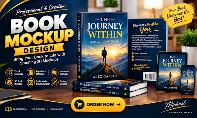 create stunning ebook, paperback and hardcover book mockups