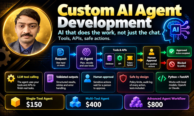 develop a custom ai agent with python tools and API integrations