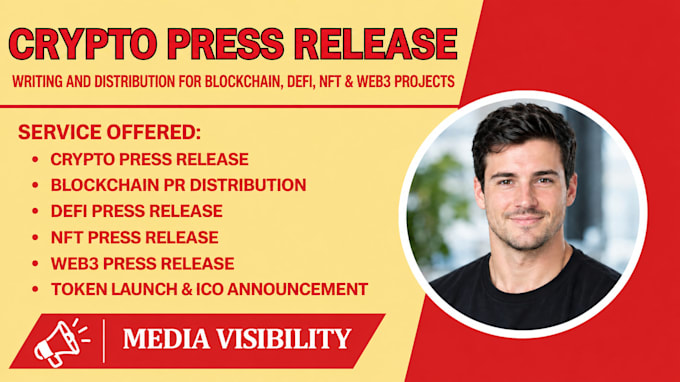 write and distribute crypto press release for blockchain defi nft web3 project