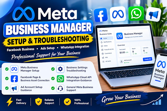 set up meta business manager and fix facebook ads issues