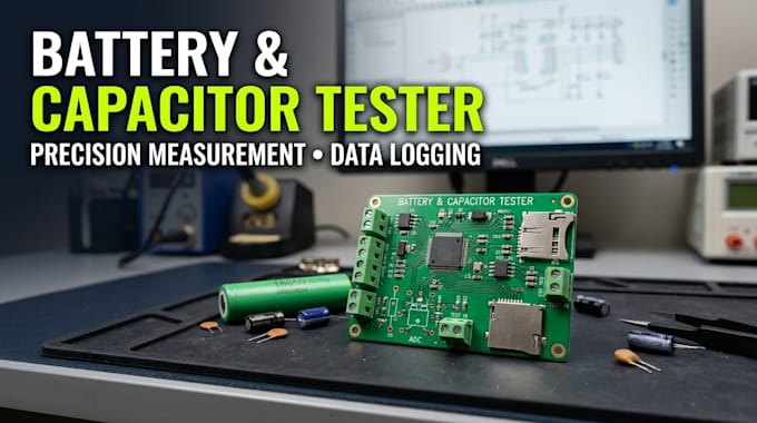 design a battery and capacitor rtc data esr tester pcb with data logging