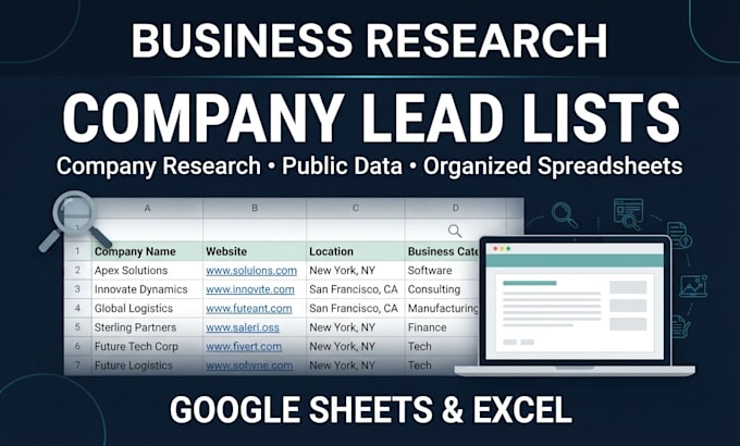 research companies and create a business prospect list