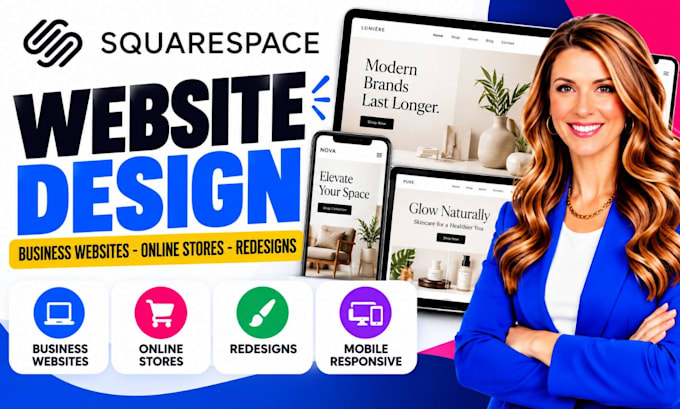 design or redesign squarespace website or online store