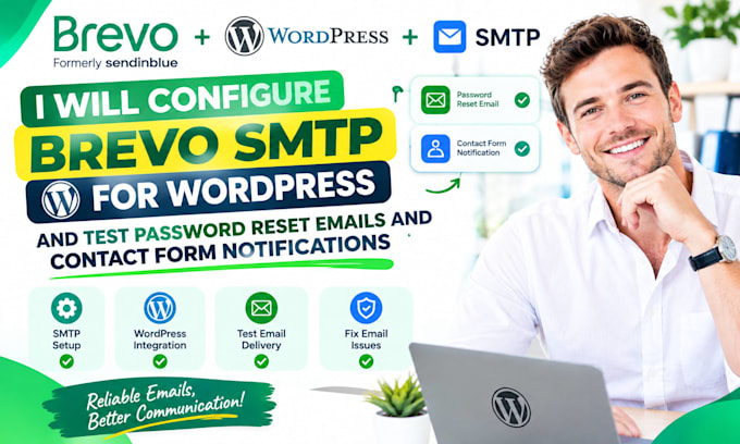configure brevo SMTP wordpress and test password reset emails and contact form