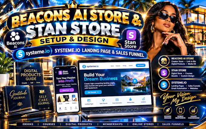 do beacons ai store setup stan store marketing funnel and systemeio sales funnel