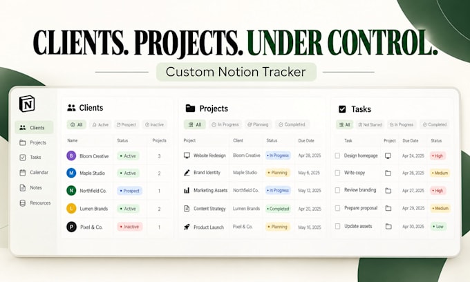 build a custom notion client and project tracker for freelancers