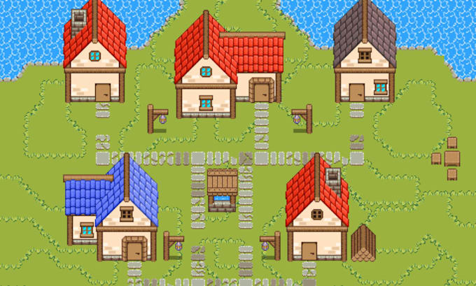 do 2d top down pixel art tileset tilemap game assets rpg maker mz vx ace