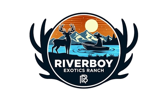 design vibrant river boy exotics ranch logo