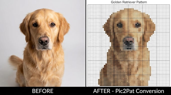 convert photo to cross stitch pattern with dmc color codes