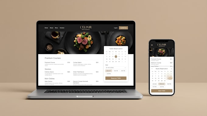 design wix restaurant website with online ordering menus