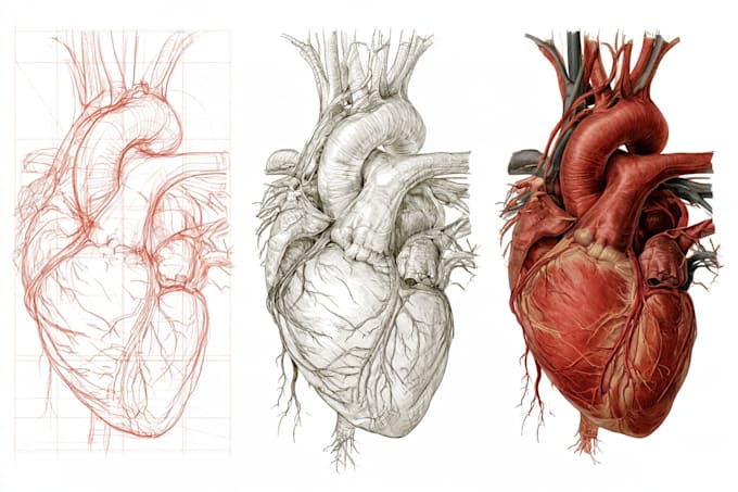 draw anatomy and medical vector illustration